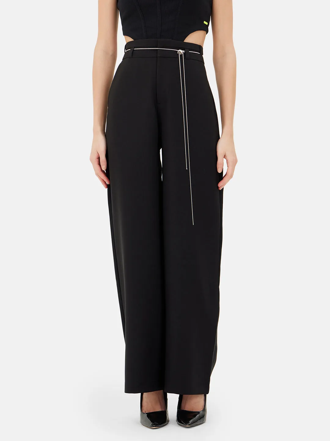 Linda Wide Leg Trousers With Belt