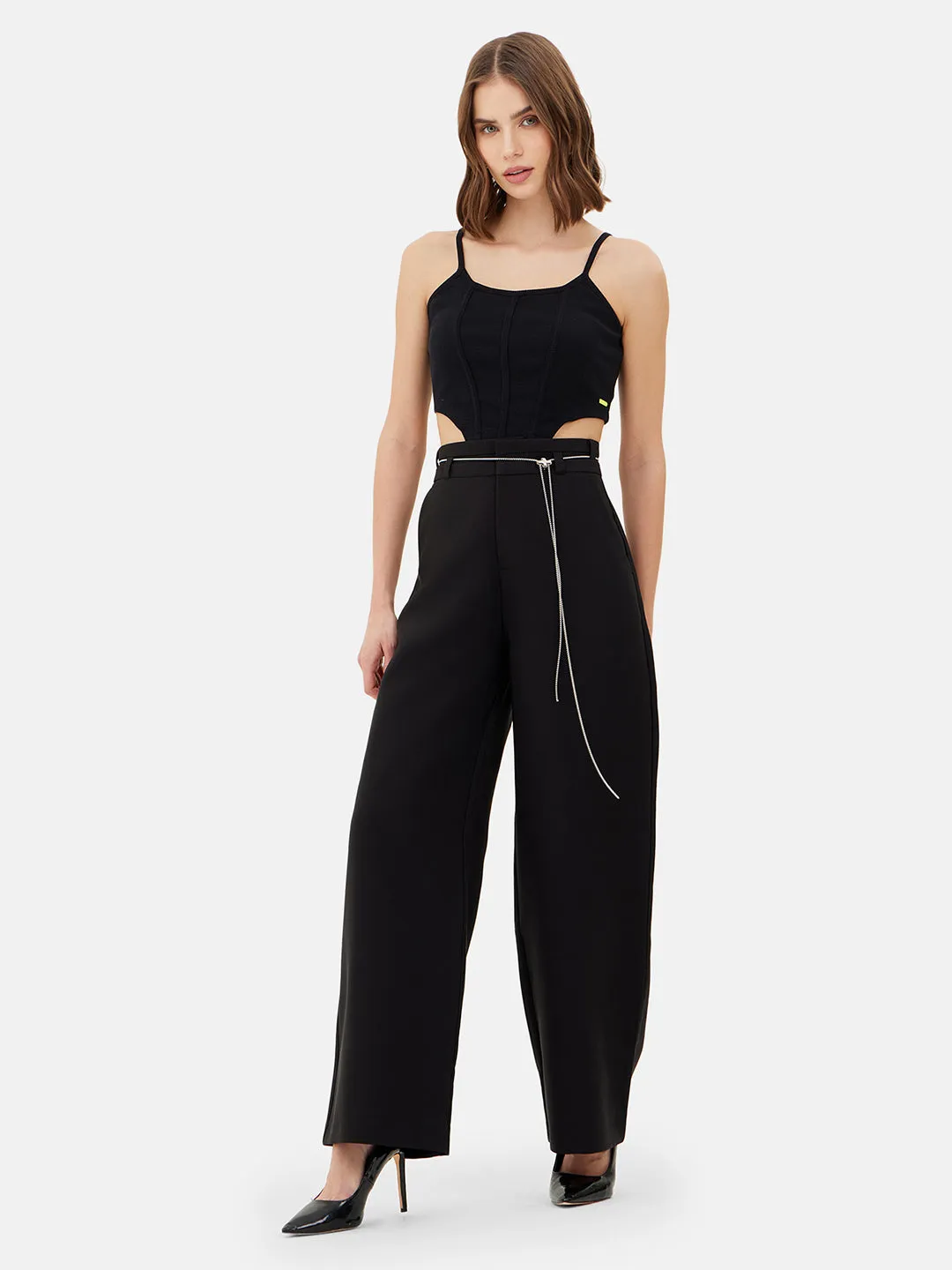 Linda Wide Leg Trousers With Belt