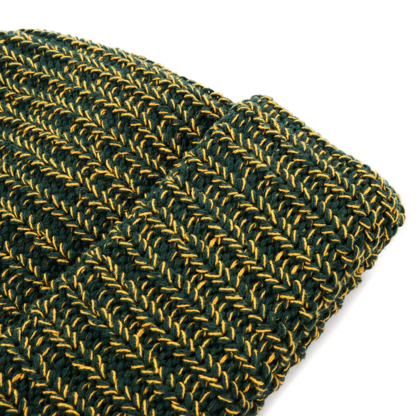 LITE YEAR 2 TONE COTTON BEANIE GREEN / YELLOW