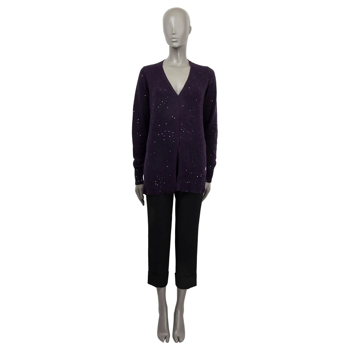 Loro Piana Sequin Cardigan Purple