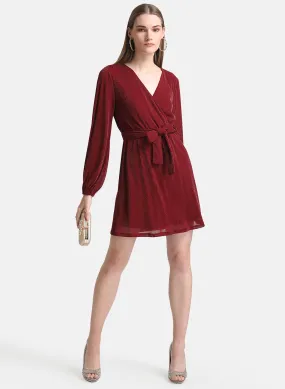 Lurex Mesh Wrap Dress