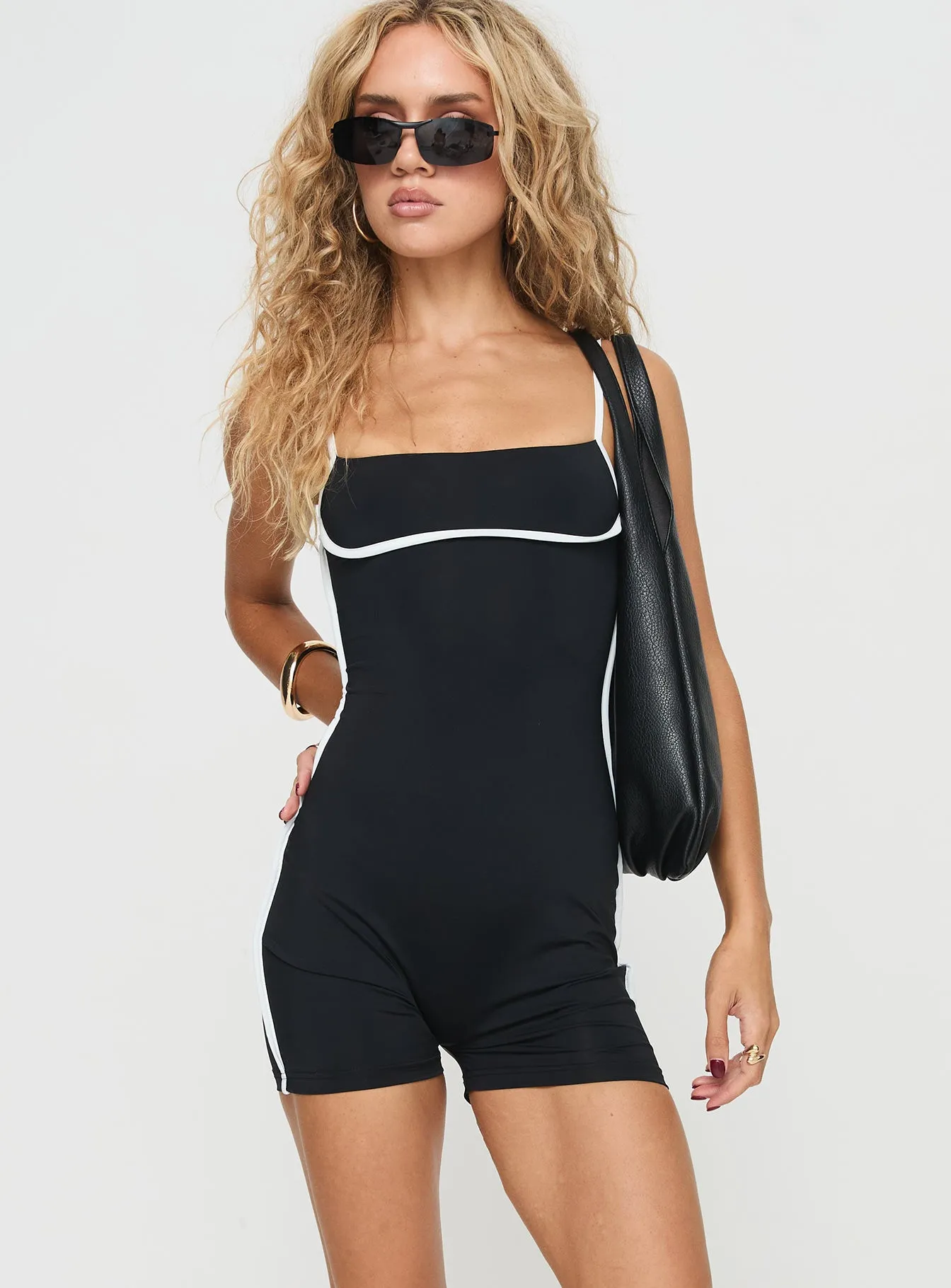 Maidenwell Contrast Playsuit Black