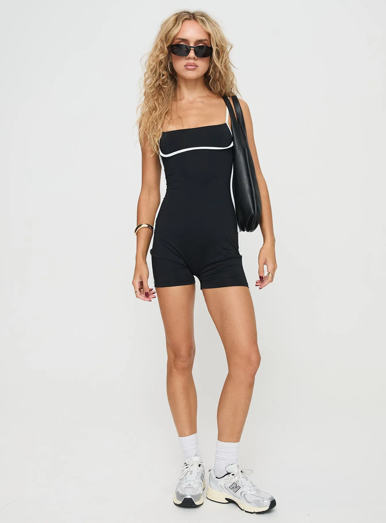 Maidenwell Contrast Playsuit Black