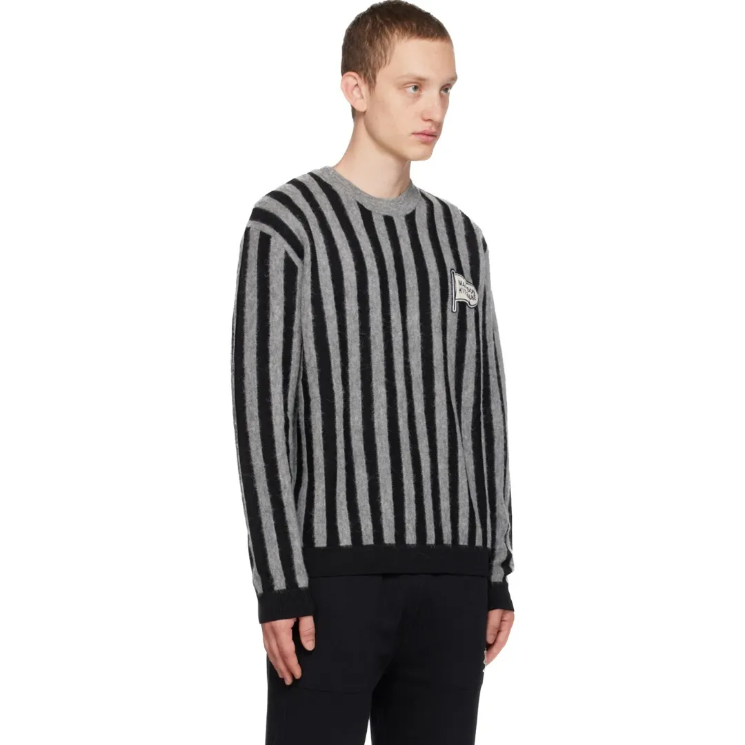 MAISON KITSUNE  |Crew Neck Pullovers Stripes Unisex Nylon Long Sleeves