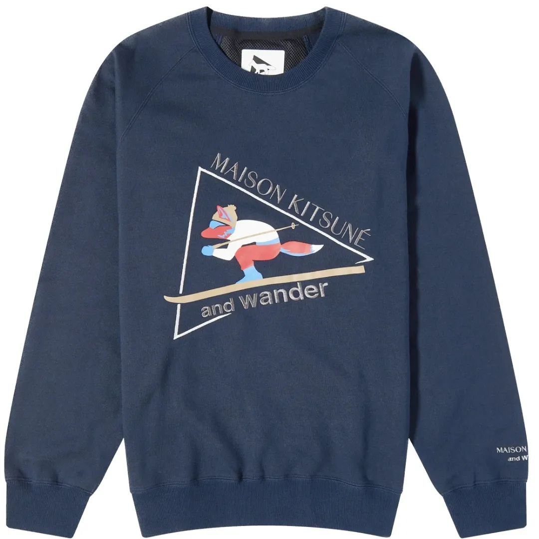 MAISON KITSUNE  |Crew Neck Pullovers Unisex Wool Long Sleeves Plain