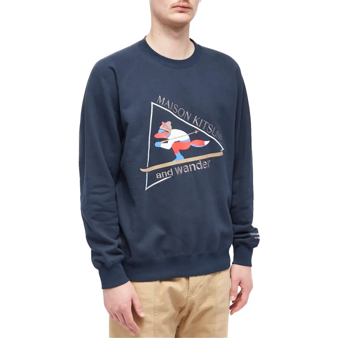 MAISON KITSUNE  |Crew Neck Pullovers Unisex Wool Long Sleeves Plain