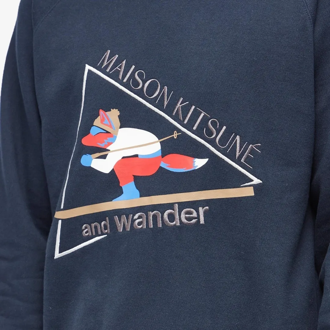 MAISON KITSUNE  |Crew Neck Pullovers Unisex Wool Long Sleeves Plain