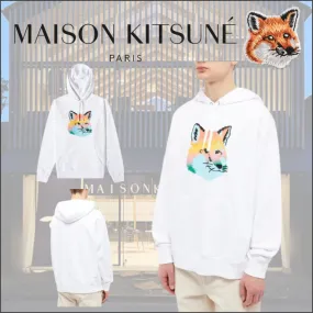 MAISON KITSUNE  |Pullovers Unisex Long Sleeves Plain Other Animal Patterns