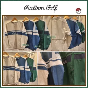 Malbon Golf  |Street Style Long Sleeves Plain Logo Sweatshirts