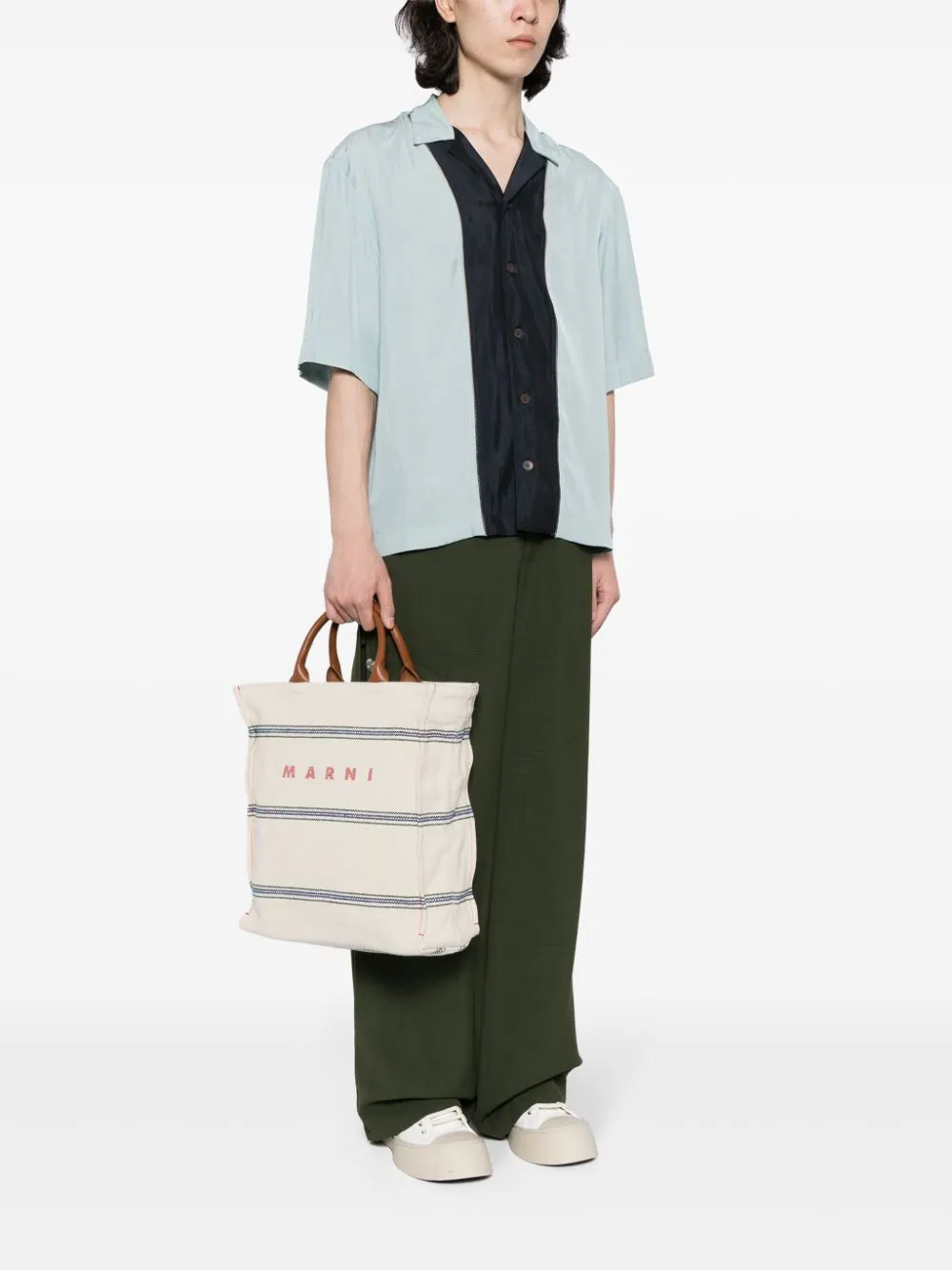 MARNI 24SS Men's Beige Tote Bag - Trendy and Functional