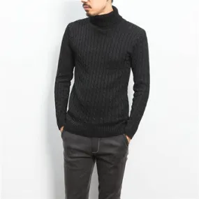 Men Plus Size Turtleneck Sweaters Pullovers Men's Casual Slim Fit Long Sleeved Knitted Sweaters Hombre SM6