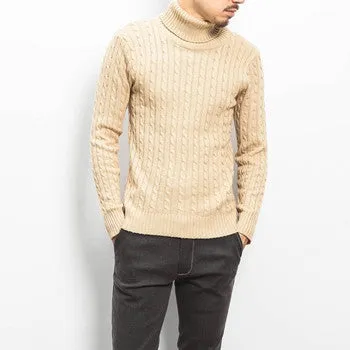 Men Plus Size Turtleneck Sweaters Pullovers Men's Casual Slim Fit Long Sleeved Knitted Sweaters Hombre SM6