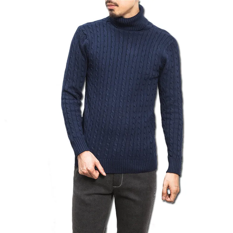 Men Plus Size Turtleneck Sweaters Pullovers Men's Casual Slim Fit Long Sleeved Knitted Sweaters Hombre SM6