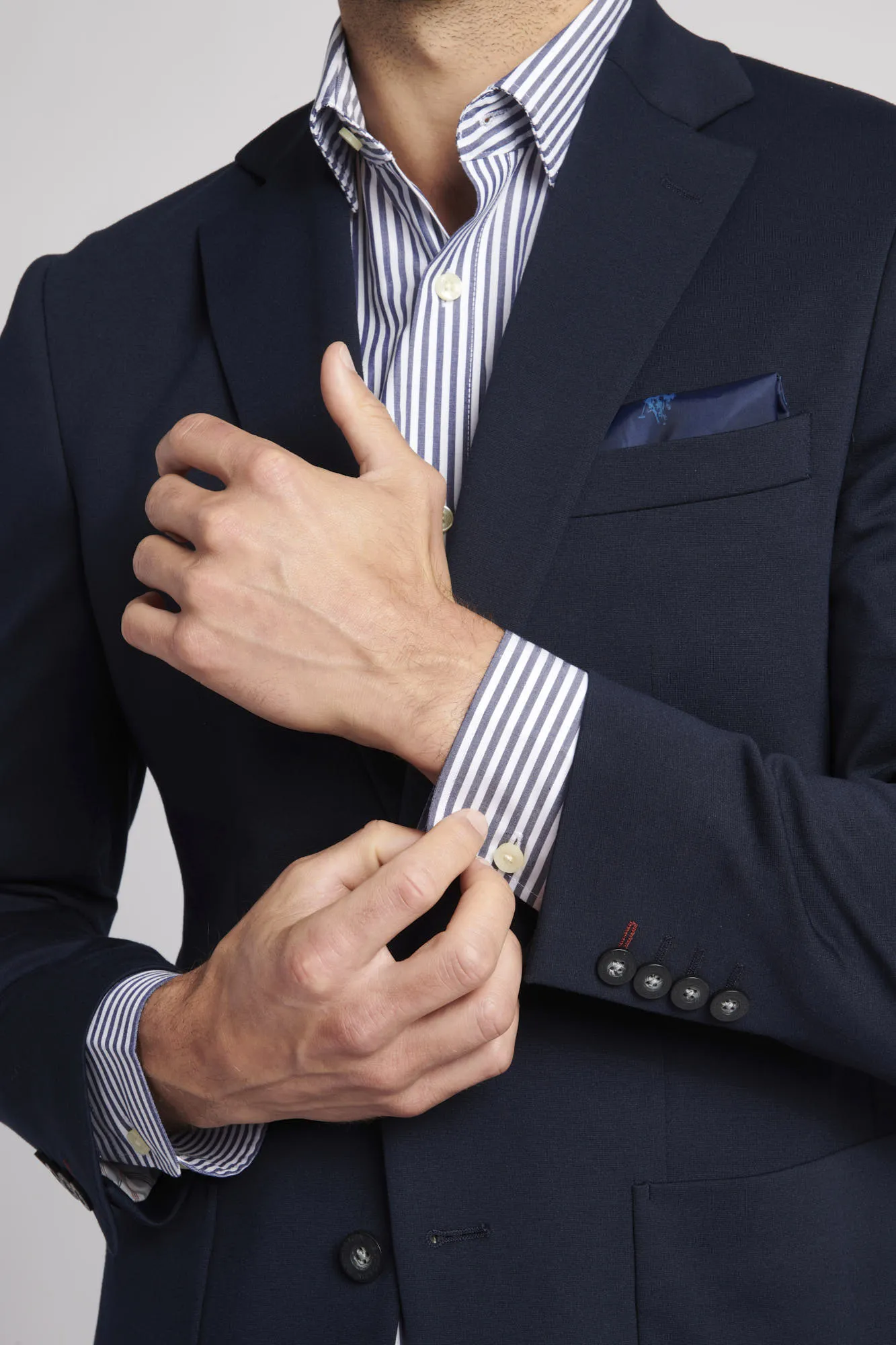 Mens Solid Jersey Blazer Jacket in Navy Blue