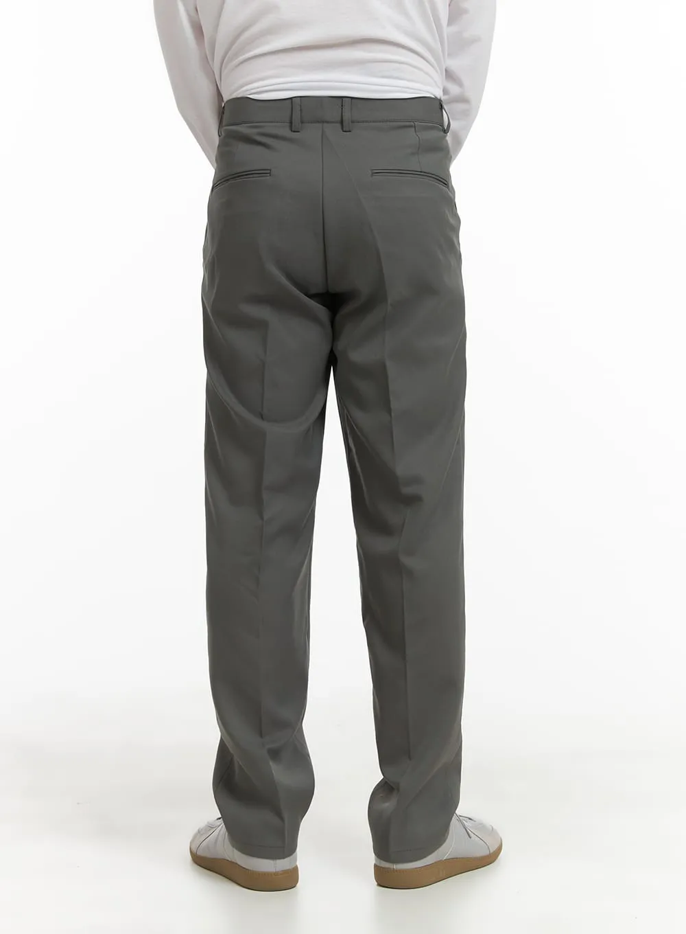 Men's Solid Straight Fit Trousers IA402