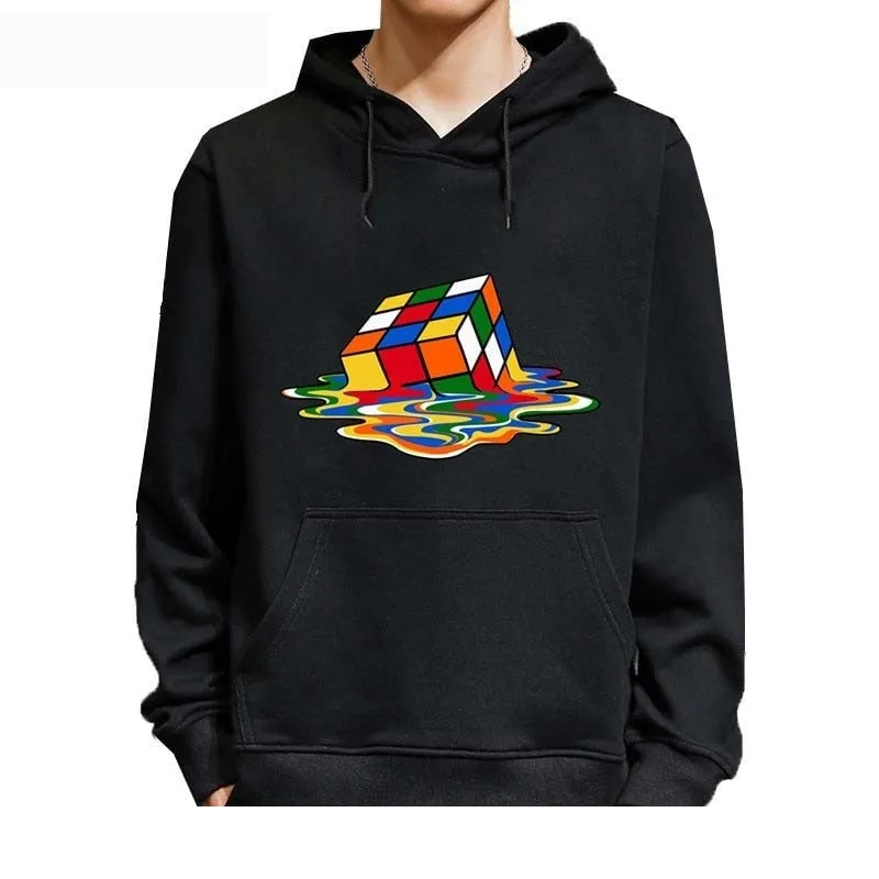 Men's Winter Daily Hip-Hop Fashion Magic Square O-Neck Hoodie