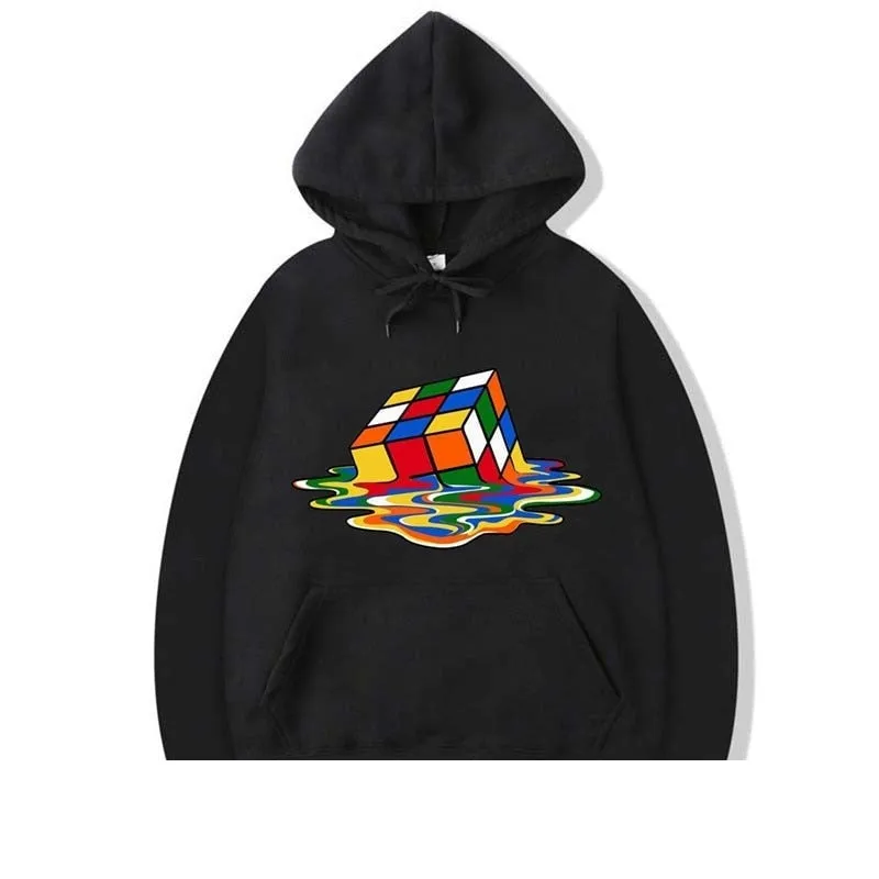 Men's Winter Daily Hip-Hop Fashion Magic Square O-Neck Hoodie