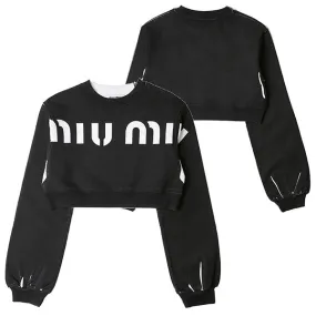 MiuMiu  |Unisex Street Style Long Sleeves Plain Cotton Puff Sleeves