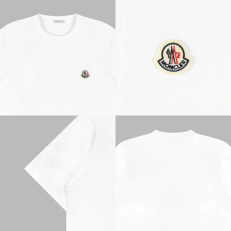 MONCLER  |Crew Neck Pullovers Street Style Plain Cotton Short Sleeves