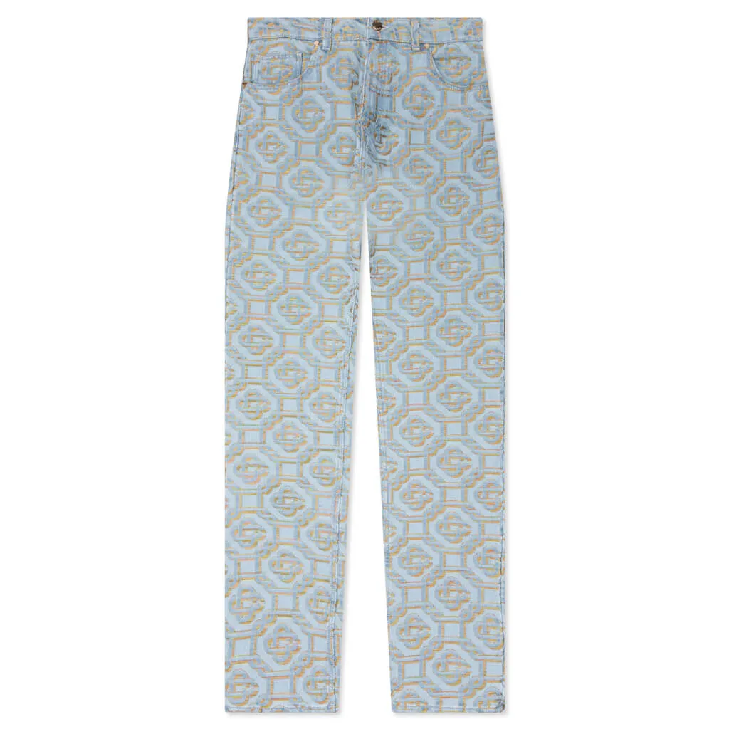 Monogram Denim Pants - Blue