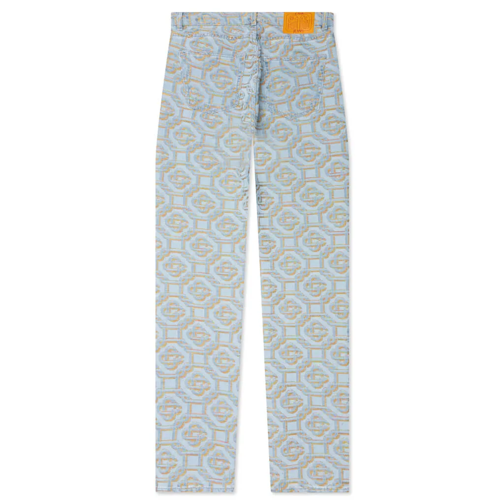 Monogram Denim Pants - Blue