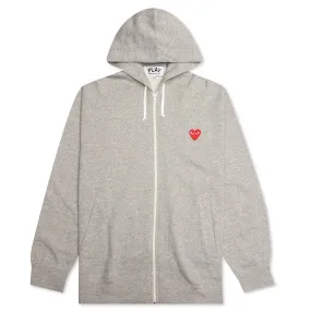 Multi Heart Zip Hooded Sweatshirt - Grey