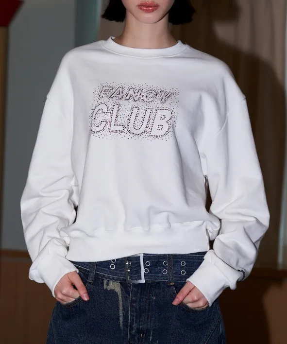 NASTY FANCY CLUB  |Street Style U-Neck Long Sleeves Plain Cotton Medium