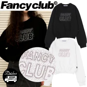 NASTY FANCY CLUB  |Street Style U-Neck Long Sleeves Plain Cotton Medium