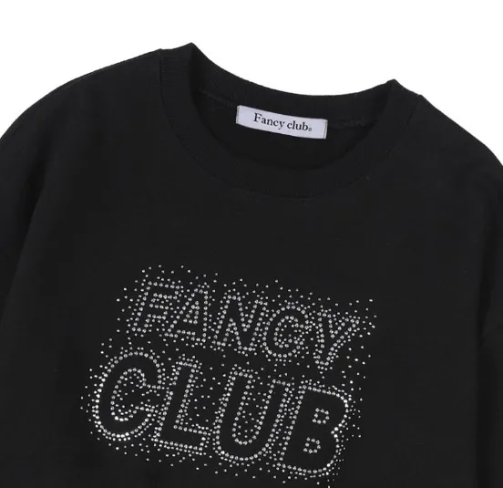 NASTY FANCY CLUB  |Street Style U-Neck Long Sleeves Plain Cotton Medium