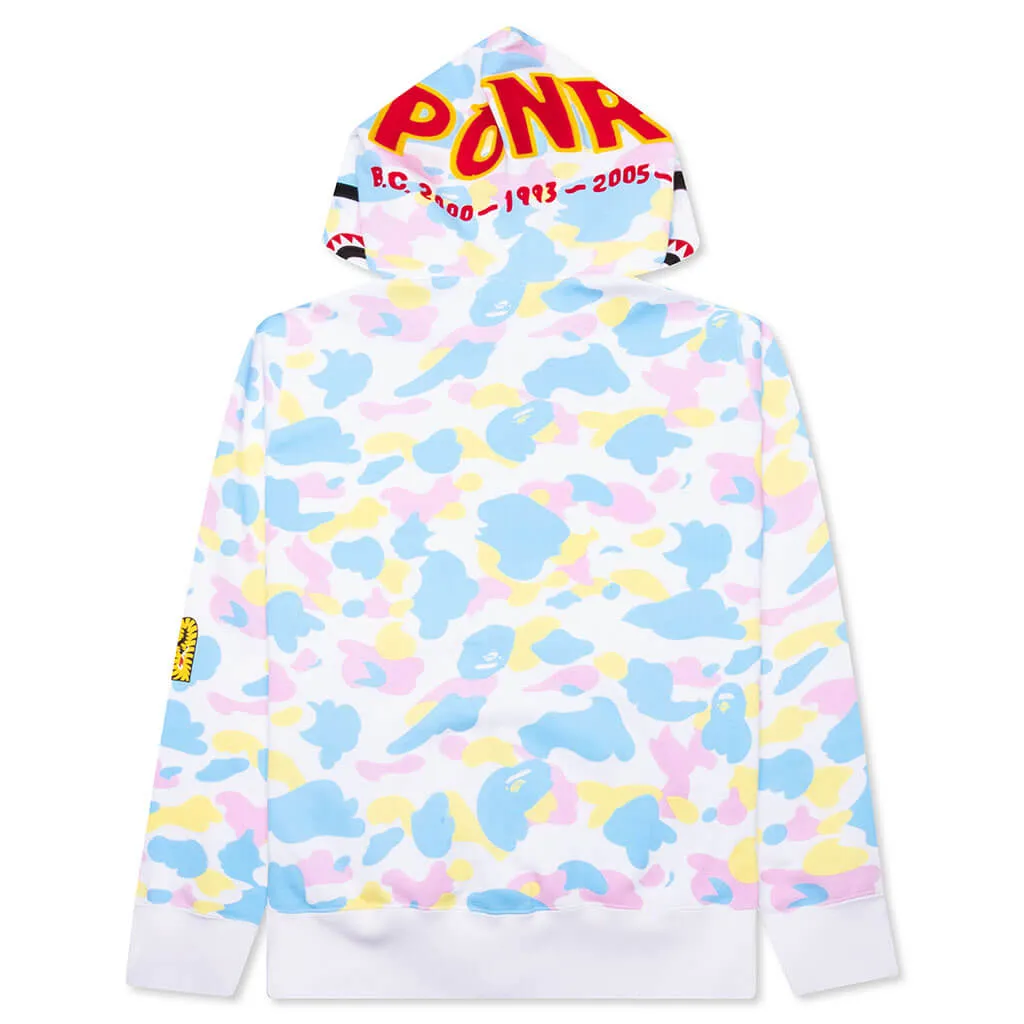 New Multi Camo 2nd Shark Full Zip Hoodie - White