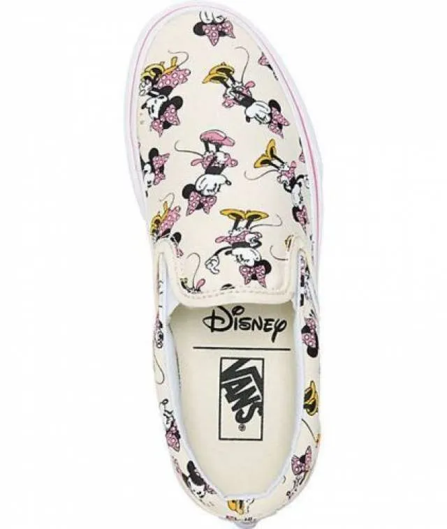 New vans x disney classic slip on minnie mouse print shoes vintage womens