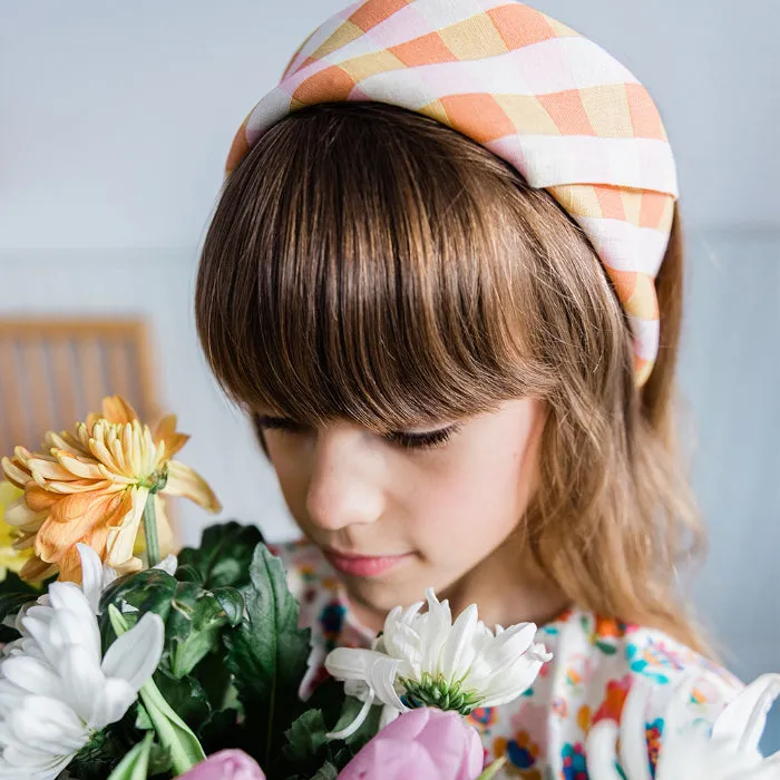 Oeuf Baby And Child Square Bandana Papaya Orange Gingham