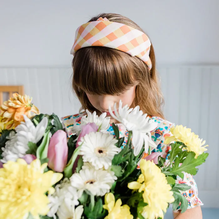 Oeuf Baby And Child Square Bandana Papaya Orange Gingham