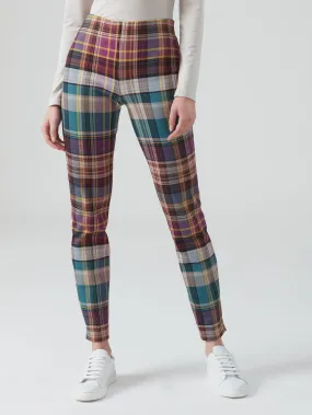 Pantalone a sigaretta in Digital Wool stampato tartan