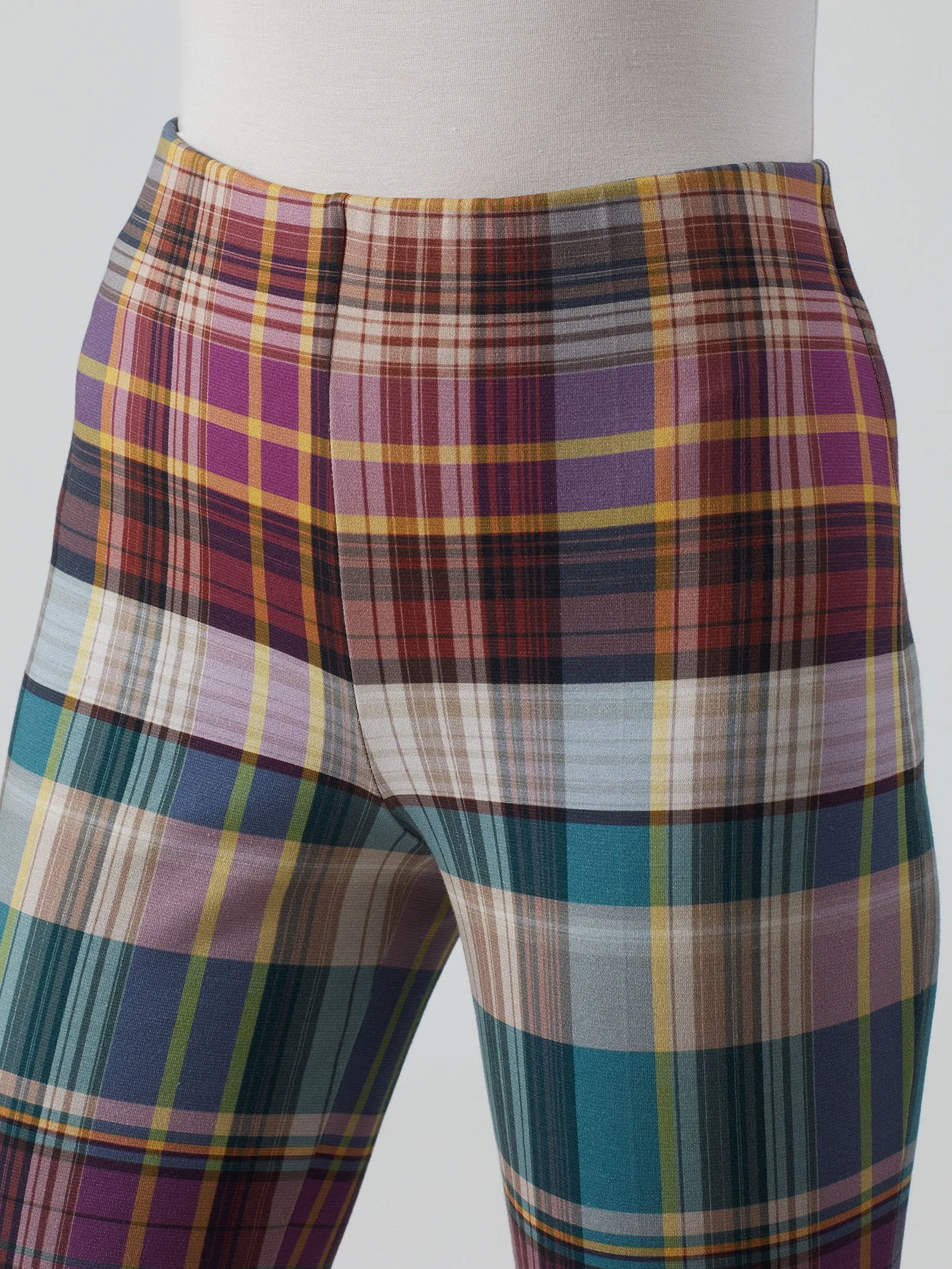 Pantalone a sigaretta in Digital Wool stampato tartan