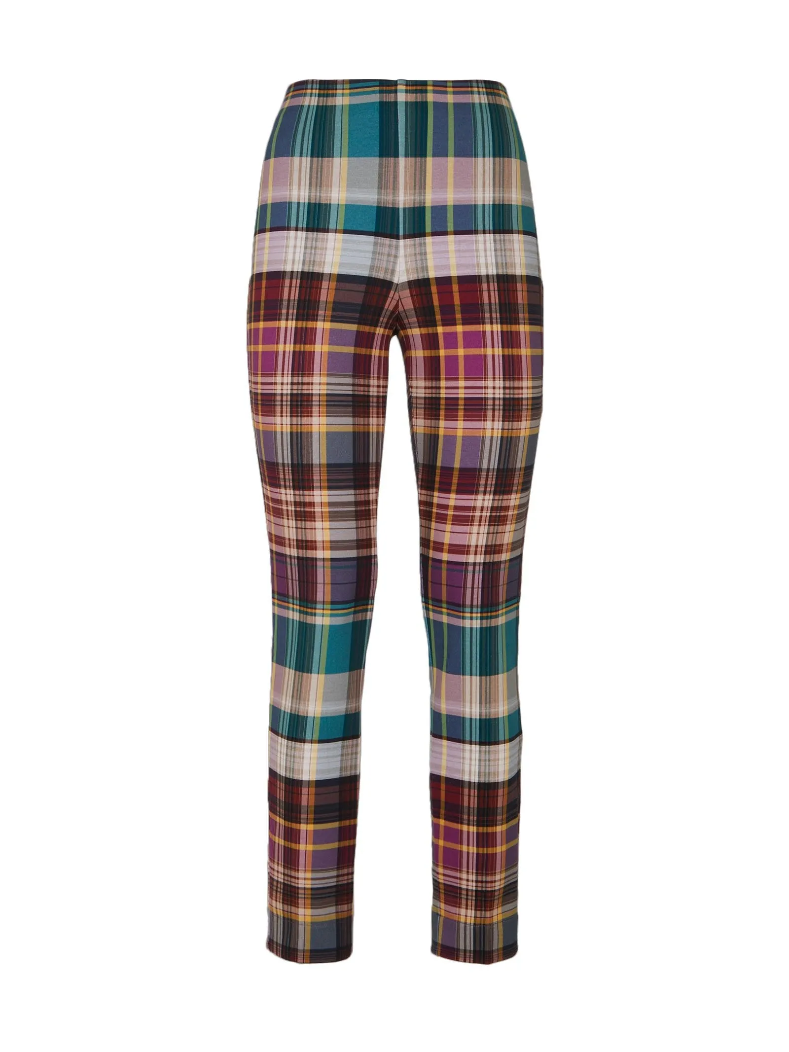 Pantalone a sigaretta in Digital Wool stampato tartan