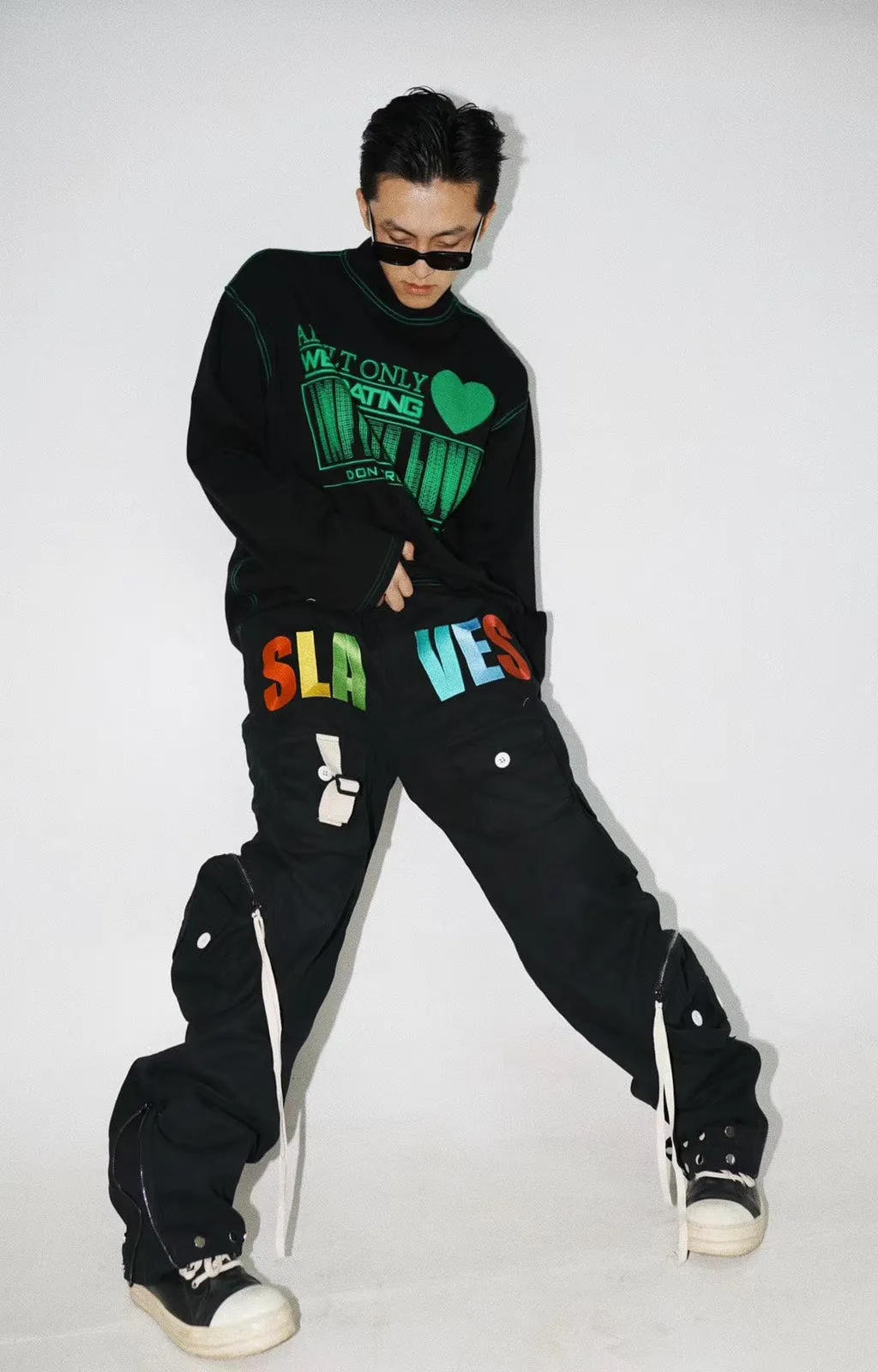 PCCVISION SLAVES EMBROIDERY PANTS