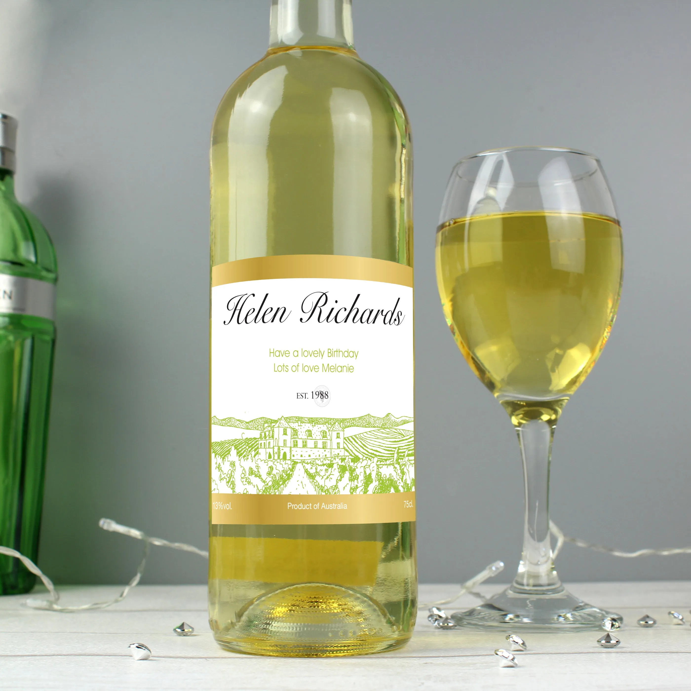 Personalised Free Text Vineyard White Wine