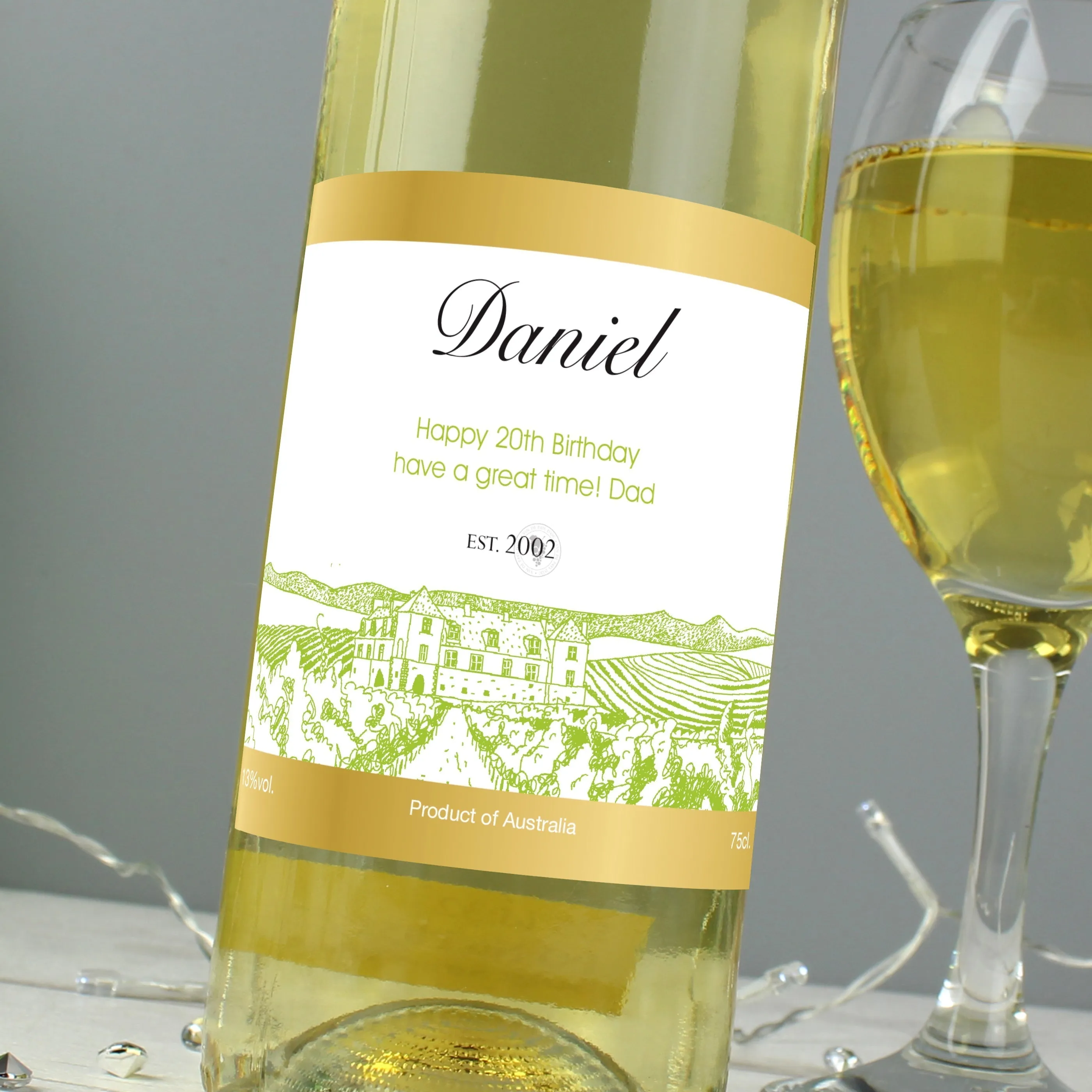 Personalised Free Text Vineyard White Wine