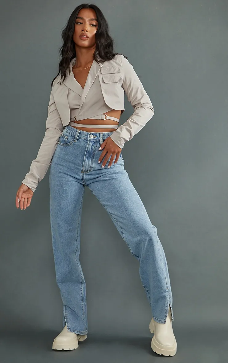 Petite Light Wash Split Hem Jeans | Petite