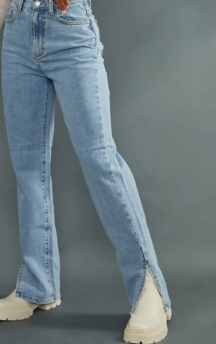 Petite Light Wash Split Hem Jeans | Petite