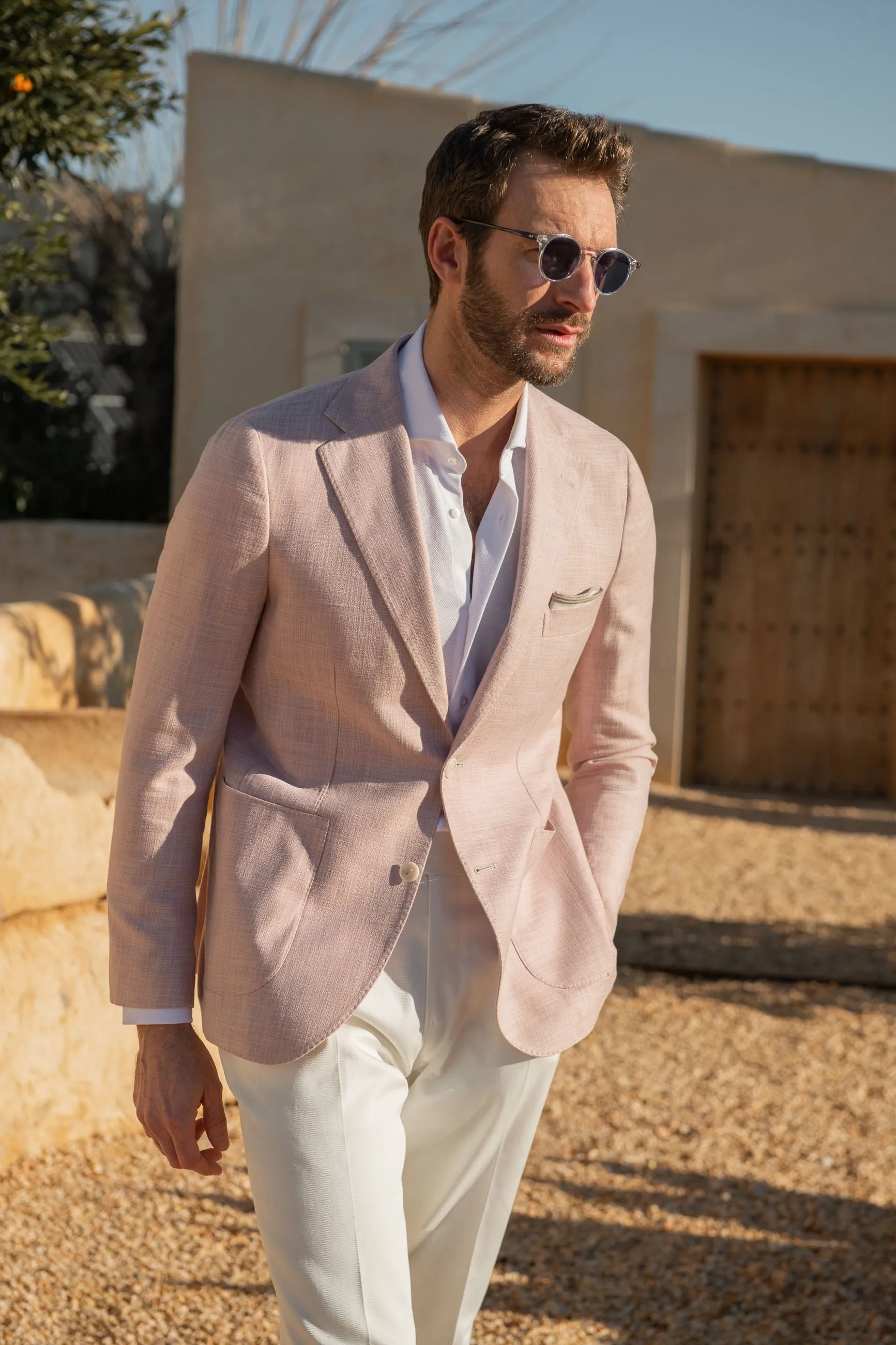 Pink jacket in Loro Piana fabric - Made in Italy