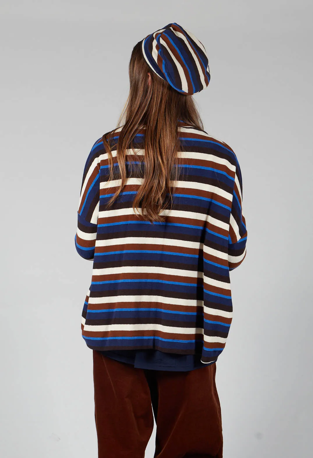 Pula Stripe Cardigan in Cannella