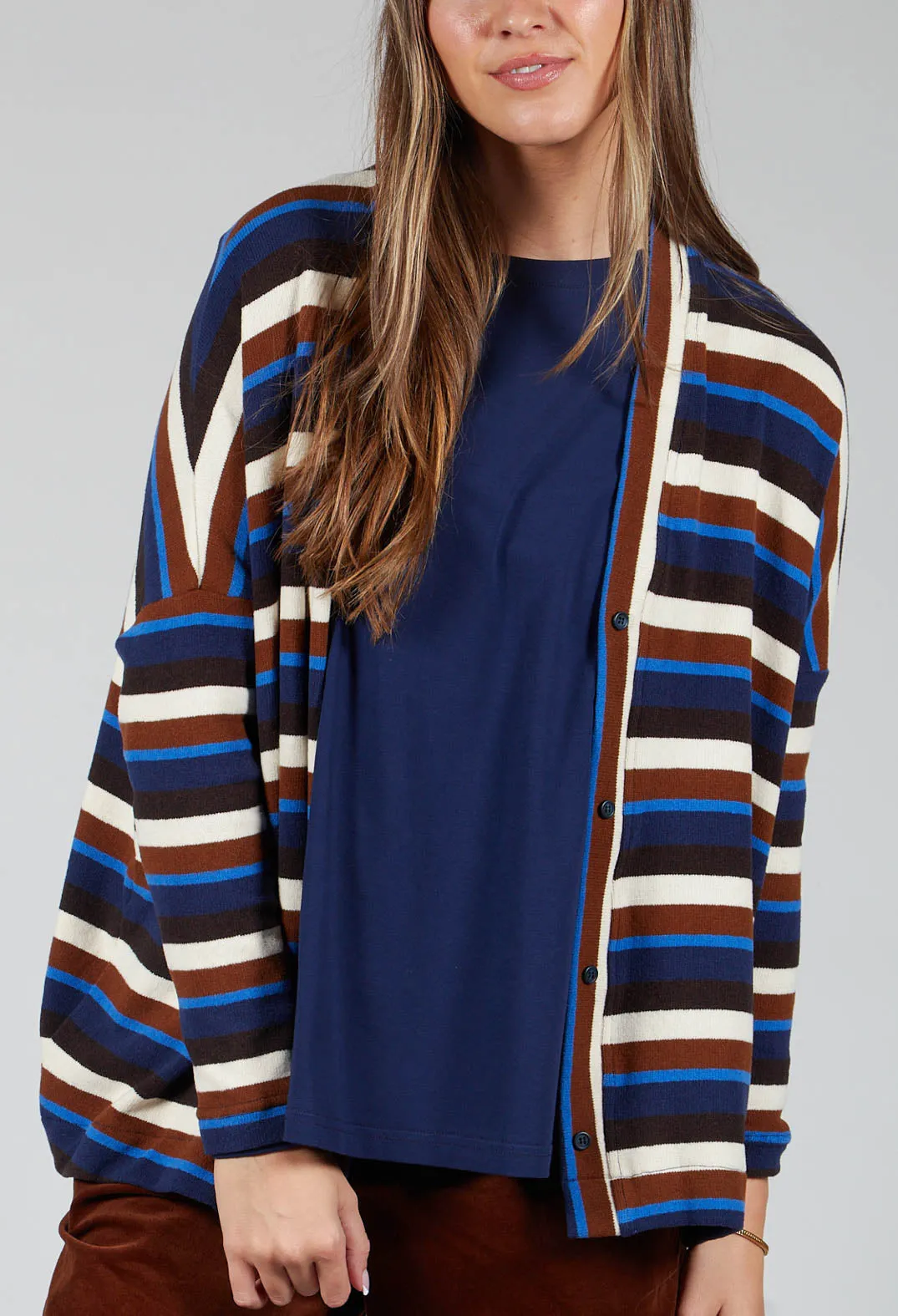 Pula Stripe Cardigan in Cannella