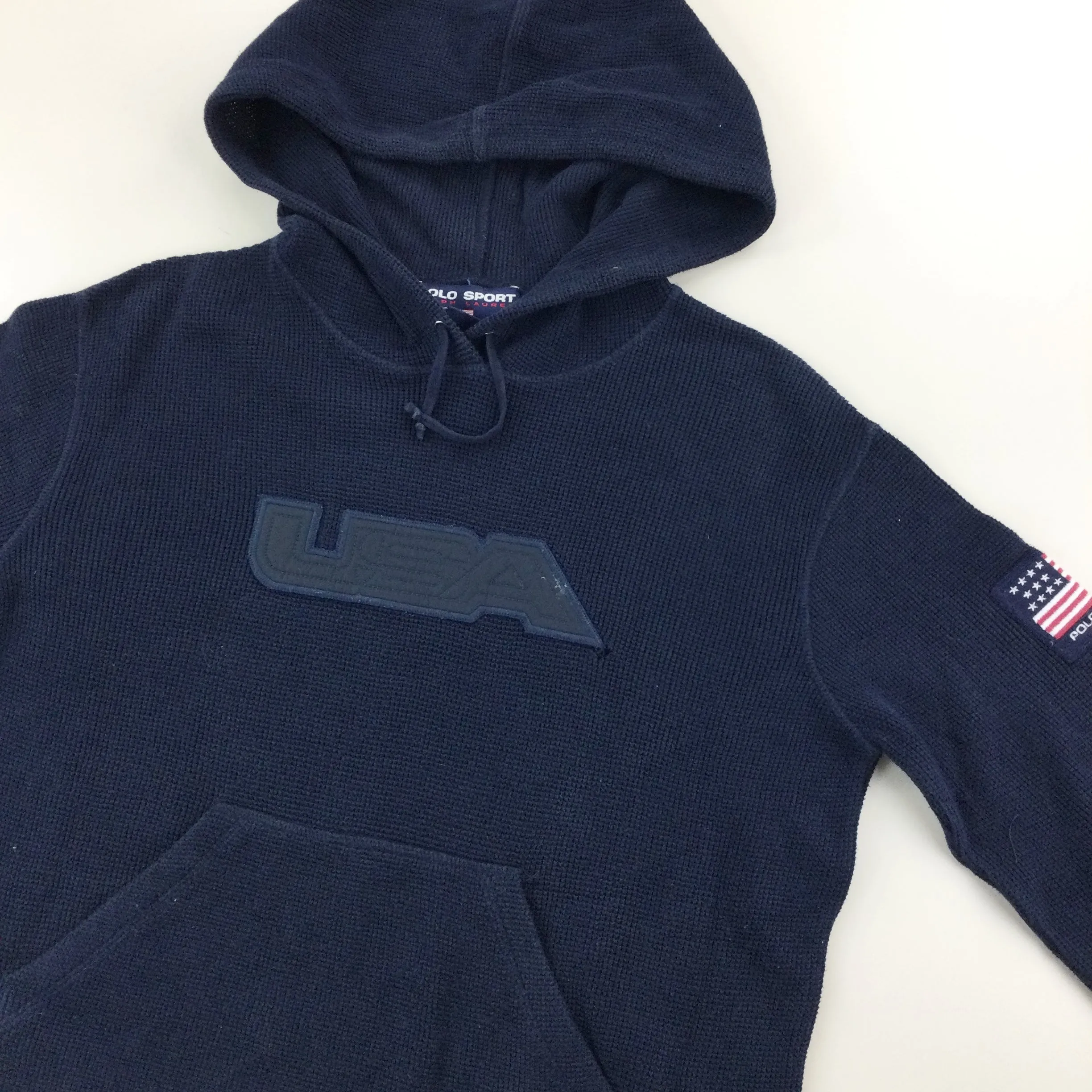 Ralph Lauren 90s Polo Sport USA Hoodie - Medium