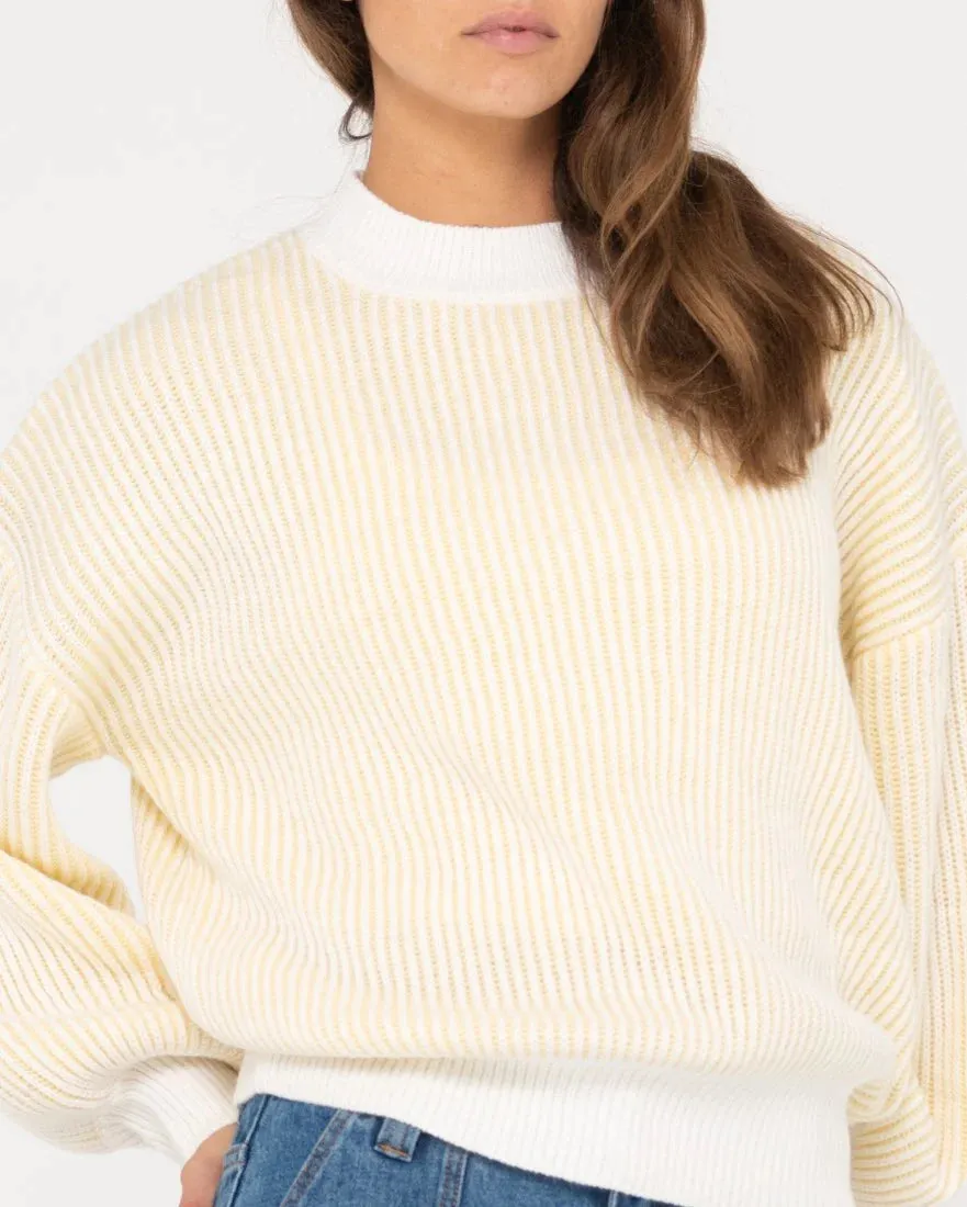 Rusty Ora Mock Neck Knit - Pale Banana