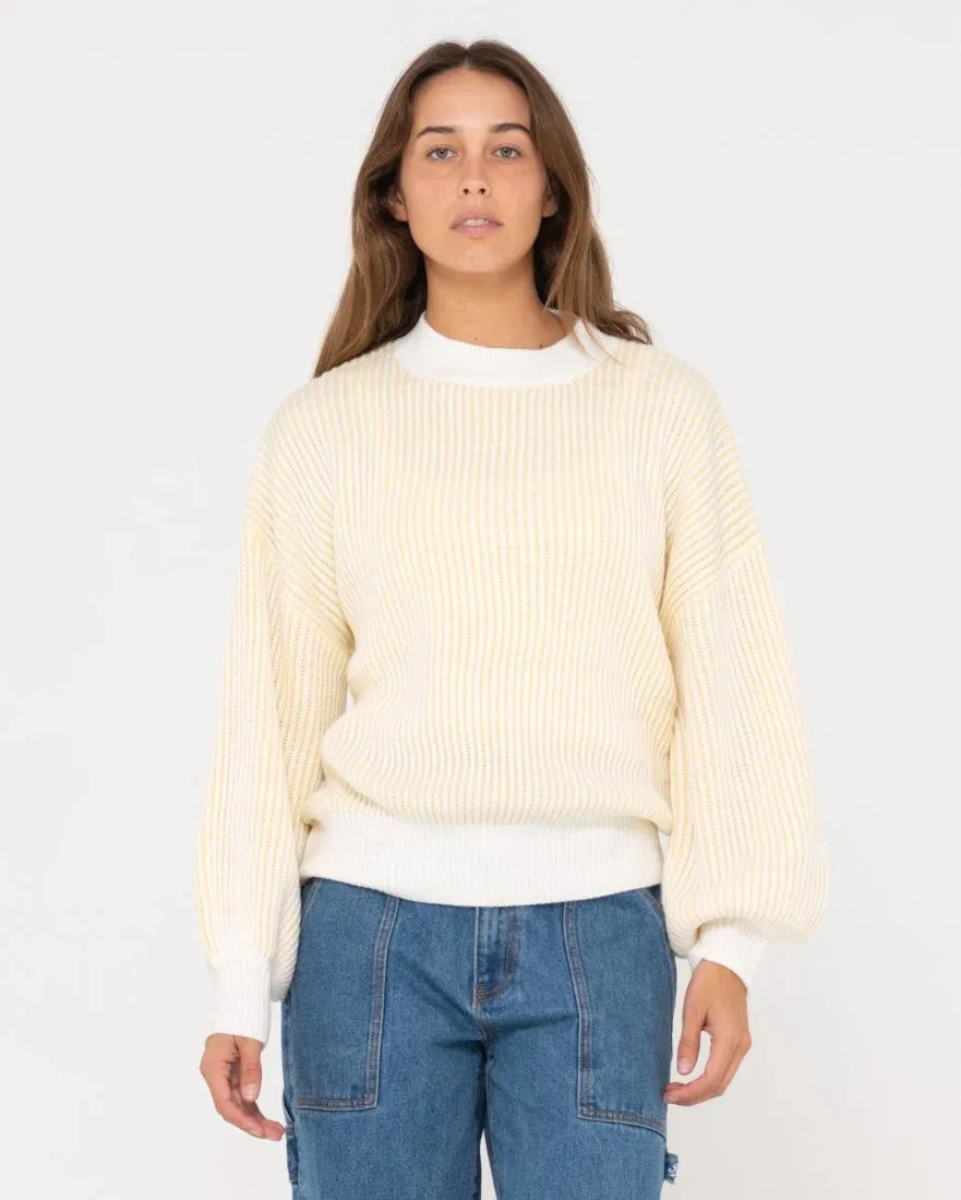 Rusty Ora Mock Neck Knit - Pale Banana