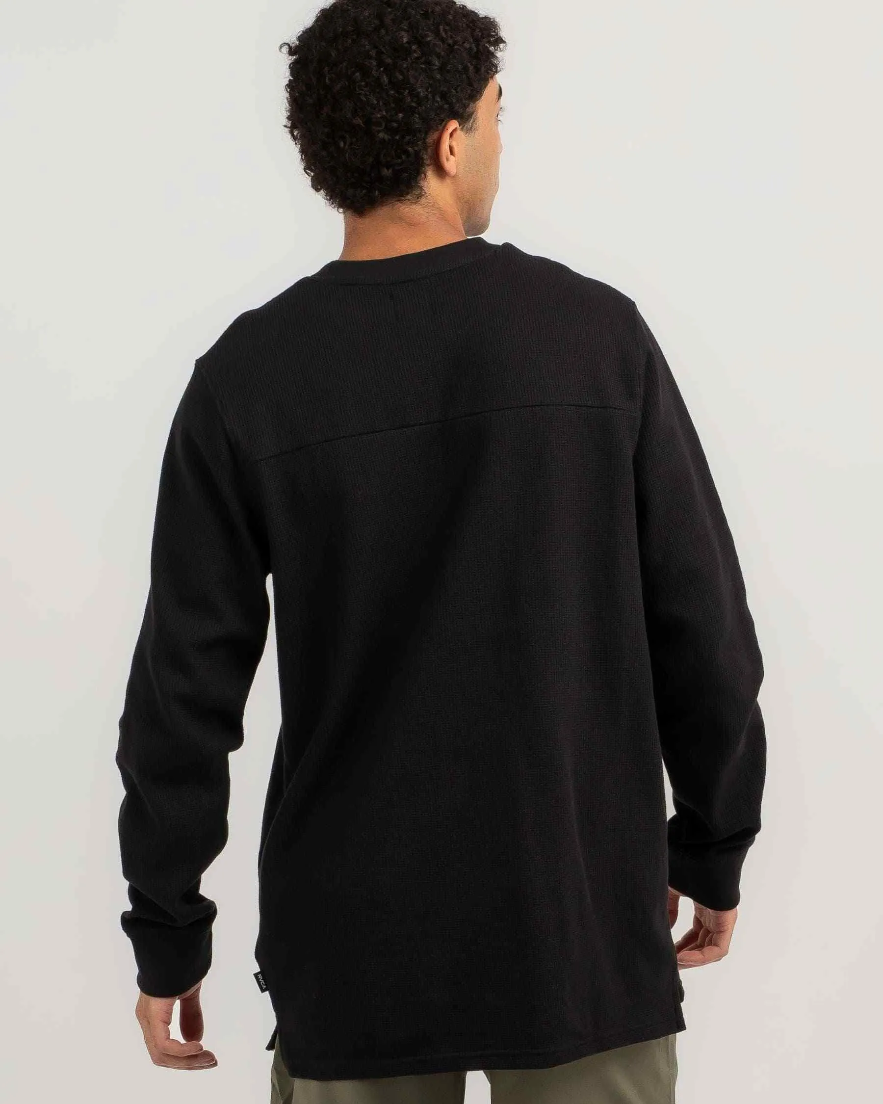 RVCA  |Crew Neck Street Style Long Sleeves Plain Cotton