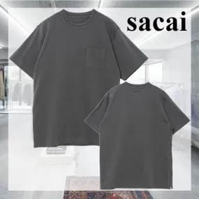 sacai  |Crew Neck Pullovers Street Style Plain Cotton Short Sleeves