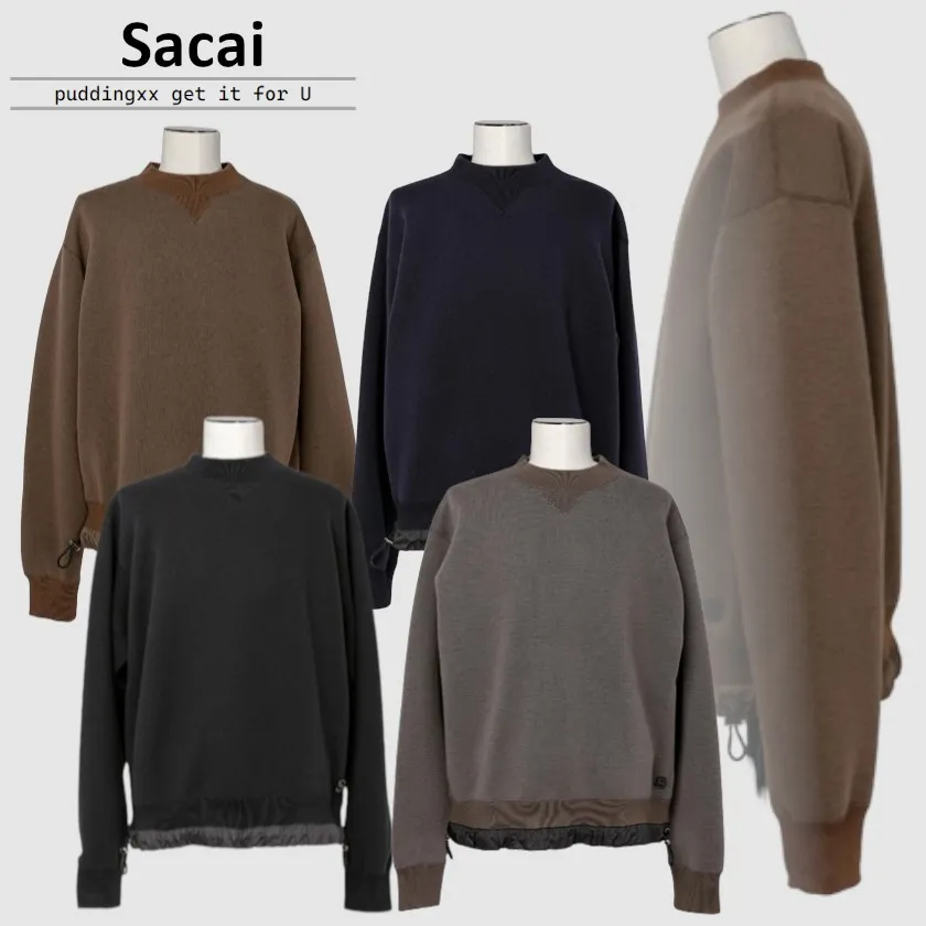 sacai  |Pullovers Unisex Blended Fabrics Street Style Long Sleeves